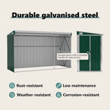 Wall-mounted Garden Shed Green 118x288x178 cm Galvanised Steel
