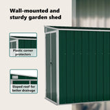 Wall-mounted Garden Shed Green 118x288x178 cm Galvanised Steel
