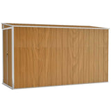 Wall-mounted Garden Shed Brown 118x288x178 cm Galvanised Steel