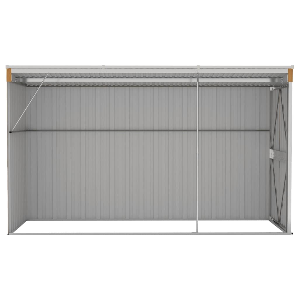 Wall-mounted Garden Shed Brown 118x288x178 cm Galvanised Steel