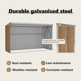 Wall-mounted Garden Shed Brown 118x288x178 cm Galvanised Steel