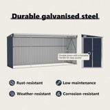 Wall-mounted Garden Shed Anthracite 118x382x178 cm Steel