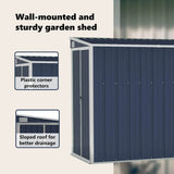 Wall-mounted Garden Shed Anthracite 118x382x178 cm Steel