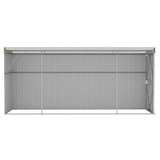 Wall-mounted Garden Shed Brown 118x382x178 cm Galvanised Steel