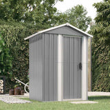 Garden Shed Grey 126x97.5x177 cm Galvanised Steel