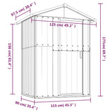 vidaXL Garden Shed Anthracite 126x97.5x177 cm Galvanised Steel