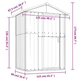 Garden Shed Anthracite 126x97.5x177 cm Galvanised Steel