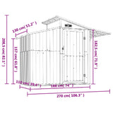 Garden Shed Green 270x130x208.5 cm Galvanised Steel