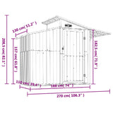 Garden Shed Green 270x130x208.5 cm Galvanised Steel