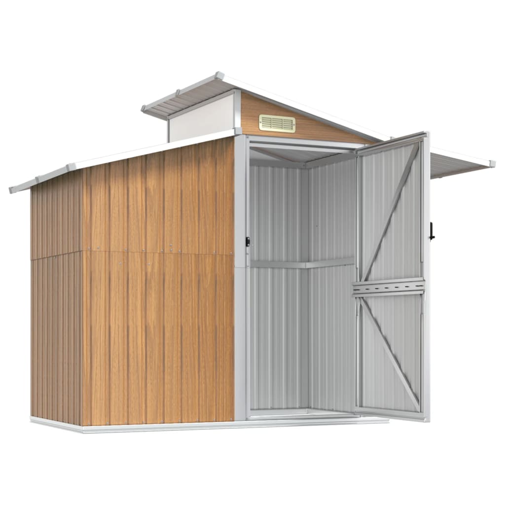 Garden Shed Brown 270x130x208.5 cm Galvanised Steel