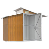 Garden Shed Brown 270x130x208.5 cm Galvanised Steel
