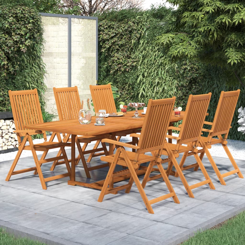 7 Piece Garden Dining Set Solid Wood Acacia 160-240 cm