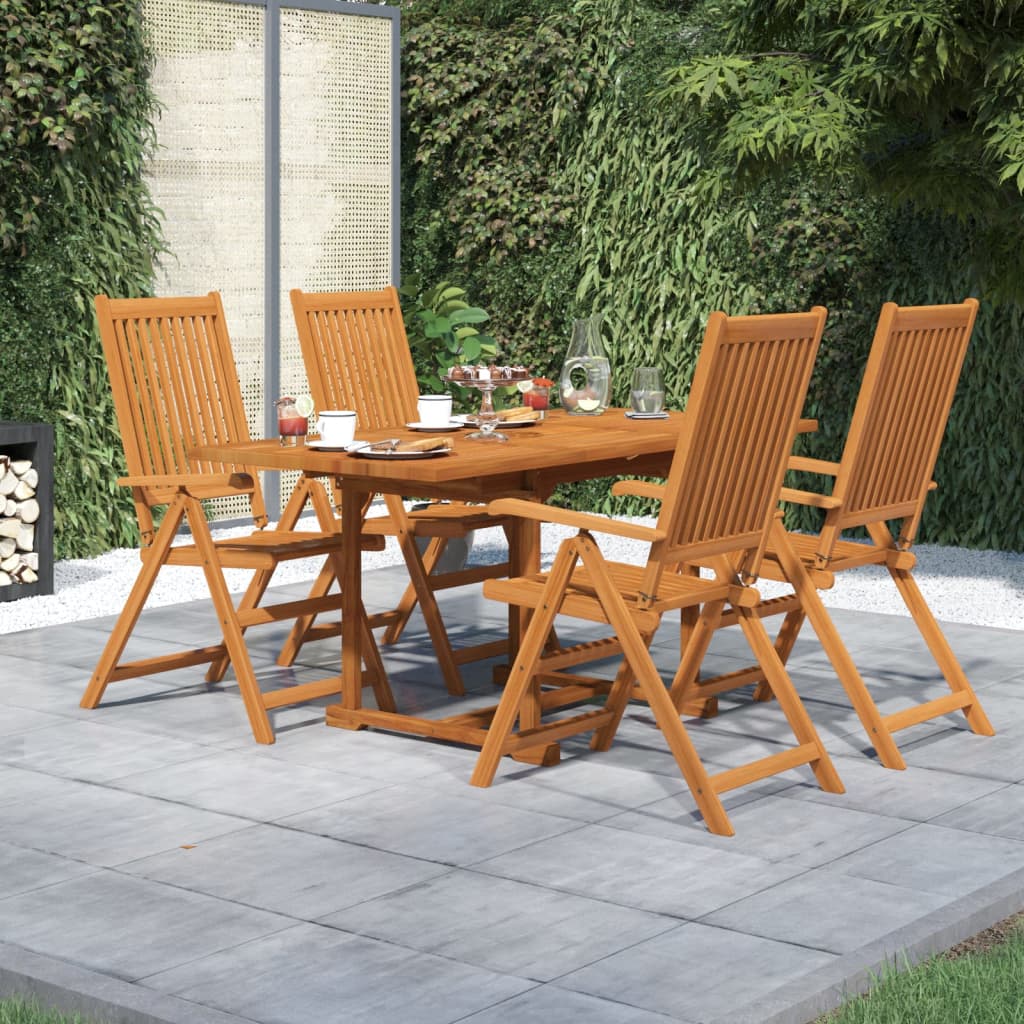 5 Piece Garden Dining Set Solid Wood Acacia