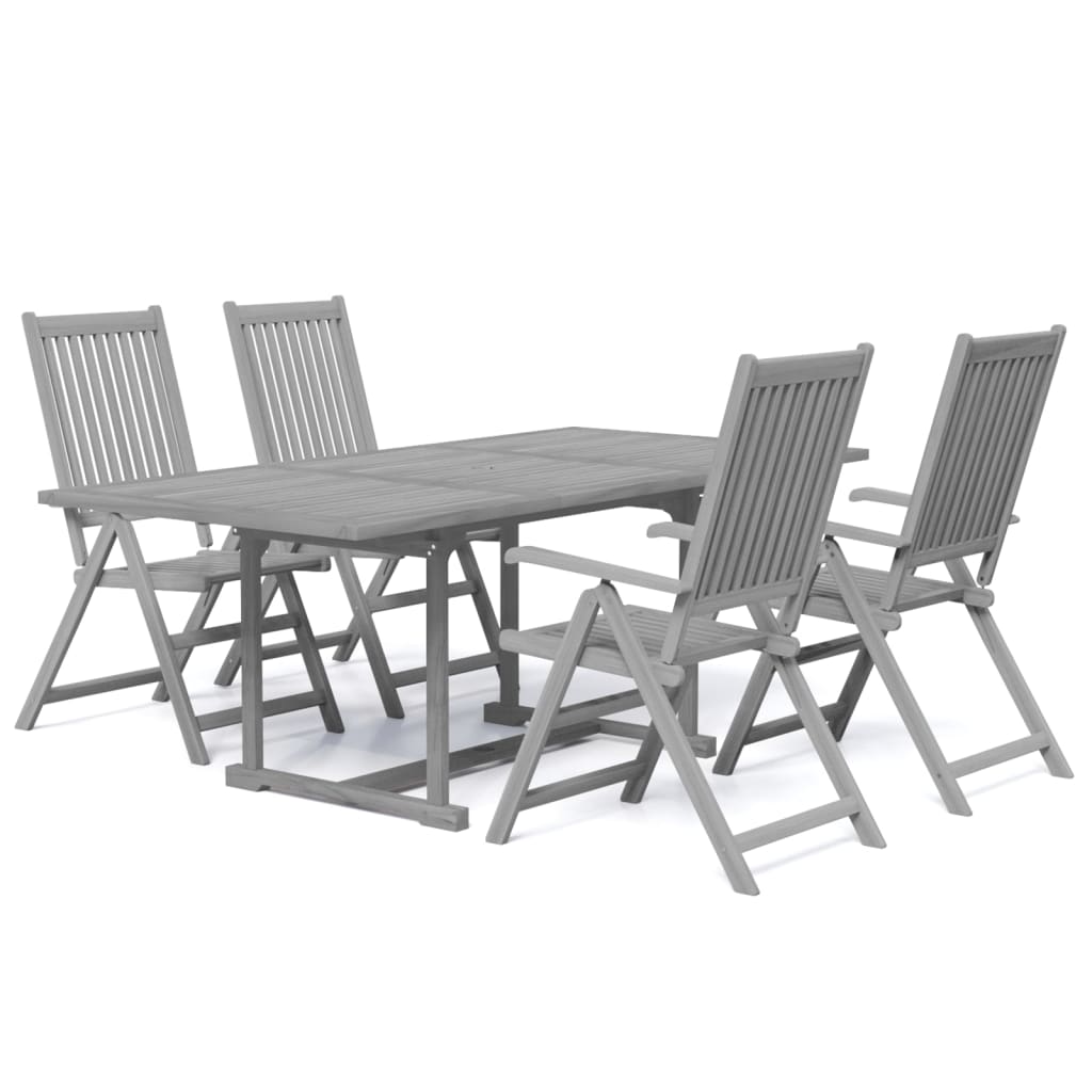 5 Piece Garden Dining Set Solid Wood Acacia