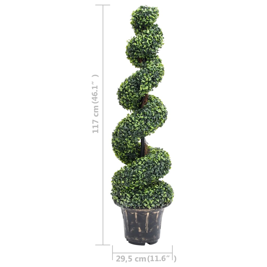 Artificial Boxwood Spiral Plant with Pot Green 117 cm