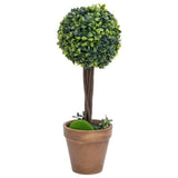 Artificial Boxwood Plants 2 pcs with Pots Ball Shaped Green 33 cm