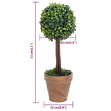 Artificial Boxwood Plants 2 pcs with Pots Ball Shaped Green 33 cm