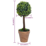 Artificial Boxwood Plants 2 pcs with Pots Ball Shaped Green 41 cm