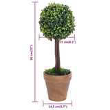Artificial Boxwood Plants 2 pcs with Pots Ball Shaped Green 56 cm