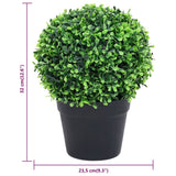 Artificial Boxwood Plants 2 pcs with Pots Ball Shaped Green 32 cm