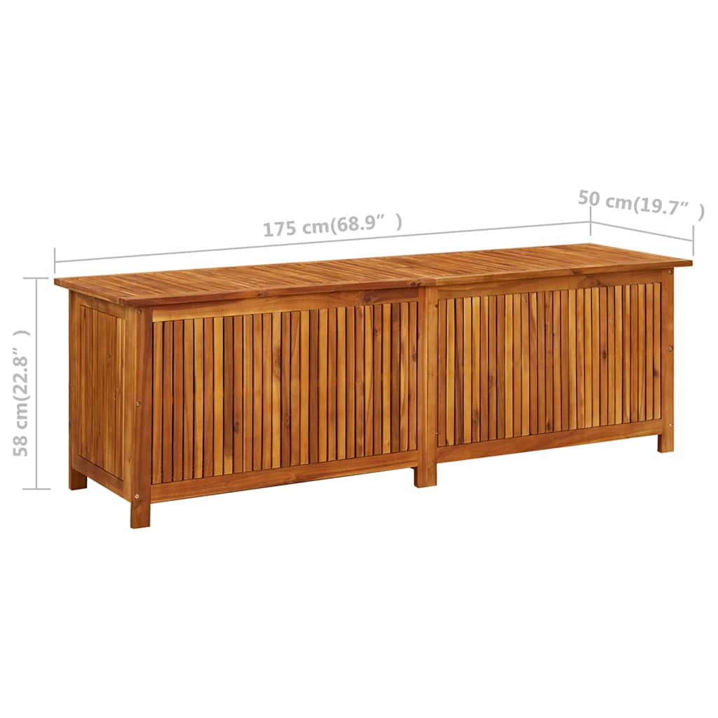 Garden Storage Box 175x50x58 cm Solid Acacia Wood