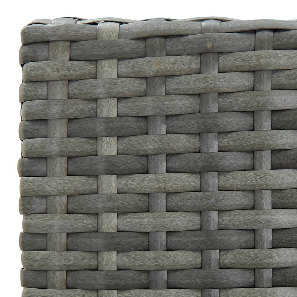 vidaXL Garden Bar Stools with Cushions 2 pcs Grey Poly Rattan