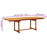 Garden Dining Table (160-240)x100x75 cm Solid Acacia Wood