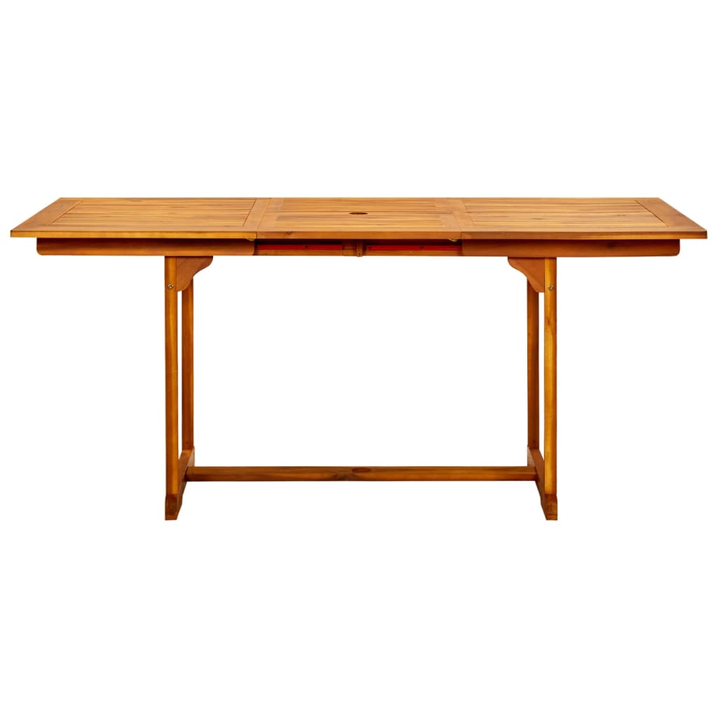 Garden Dining Table (120-170)x80x75 cm Solid Acacia Wood