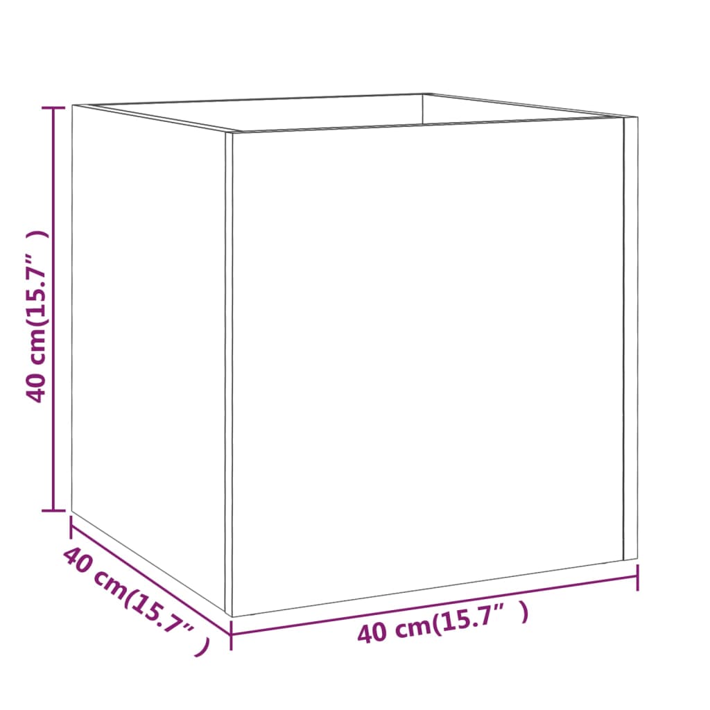 Planter Box Concrete Grey 40x40x40 cm Engineered Wood