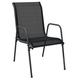 vidaXL Garden Chairs 2 pcs Steel and Textilene Black