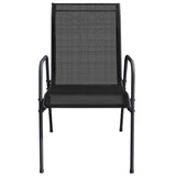 vidaXL Garden Chairs 2 pcs Steel and Textilene Black