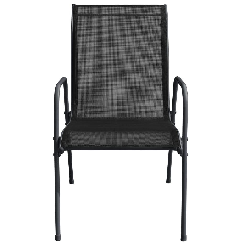 Garden Chairs 2 pcs Steel and Textilene Black