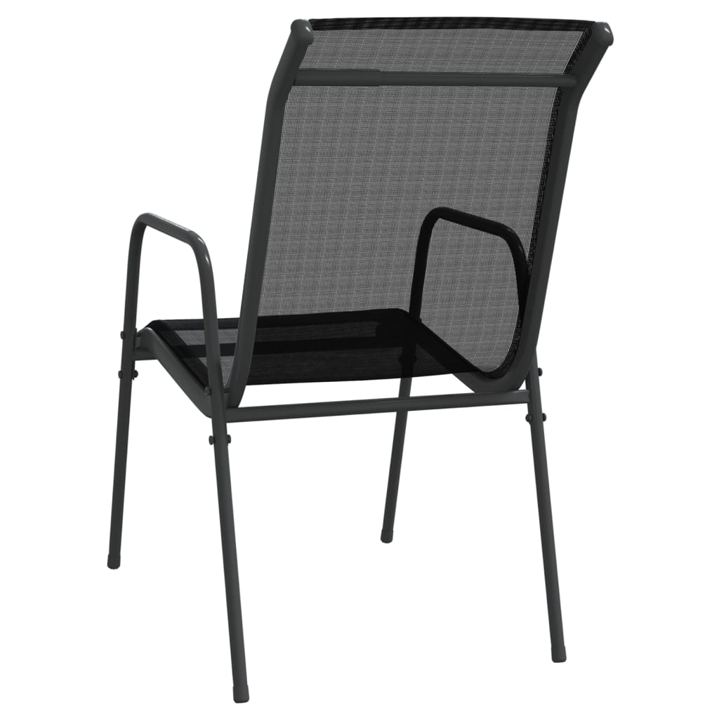 vidaXL Garden Chairs 2 pcs Steel and Textilene Black