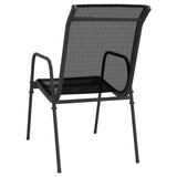 vidaXL Garden Chairs 2 pcs Steel and Textilene Black