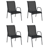 vidaXL Garden Chairs 4 pcs Steel and Textilene Black