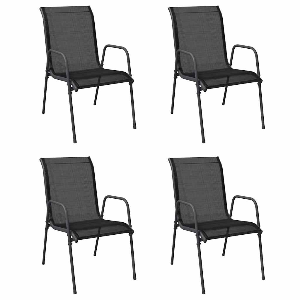 Garden Chairs 4 pcs Steel and Textilene Black