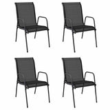 Garden Chairs 4 pcs Steel and Textilene Black