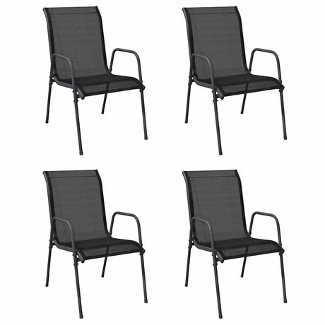 Garden Chairs 4 pcs Steel and Textilene Black