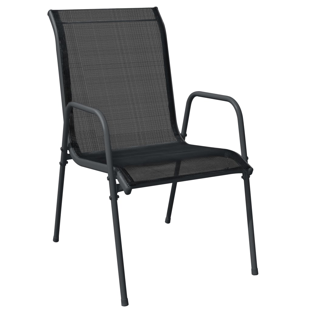 vidaXL Garden Chairs 4 pcs Steel and Textilene Black