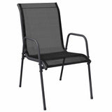 Garden Chairs 4 pcs Steel and Textilene Black