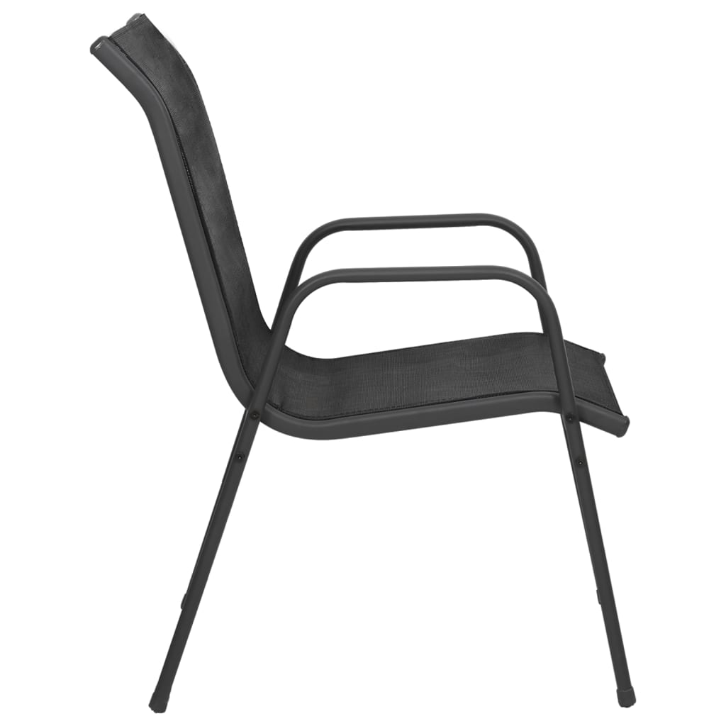 vidaXL Garden Chairs 4 pcs Steel and Textilene Black