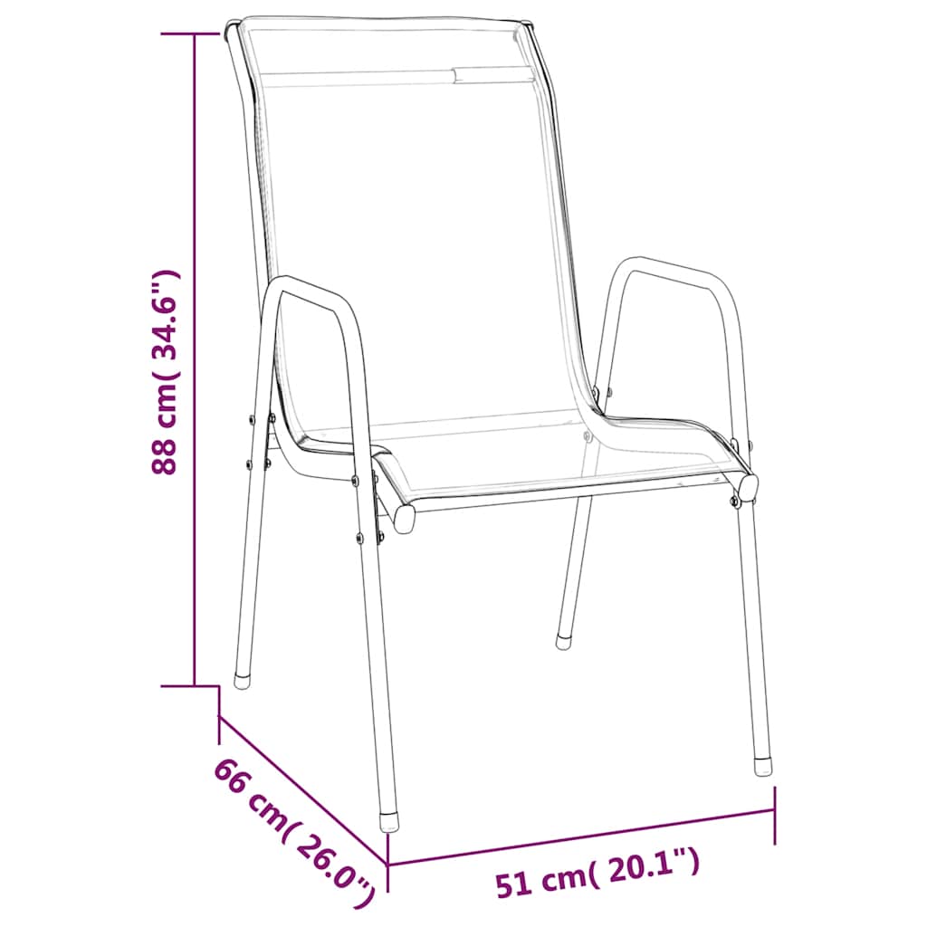 Garden Chairs 4 pcs Steel and Textilene Black