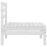 Garden Middle Sofa White Solid Wood Pine