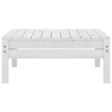 Garden Footstool White Solid Pinewood