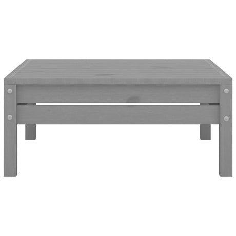 Garden Footstool Grey Solid Pinewood