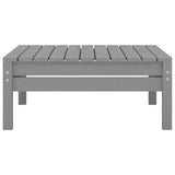 Garden Footstool Grey Solid Pinewood