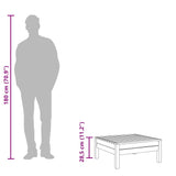 Garden Footstool Grey Solid Pinewood