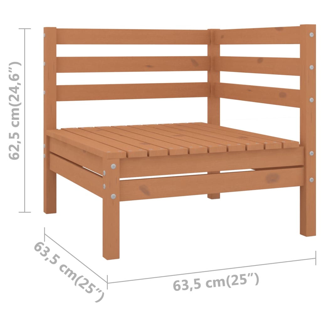 Garden Corner Sofas 2 pcs Honey Brown Solid Pinewood