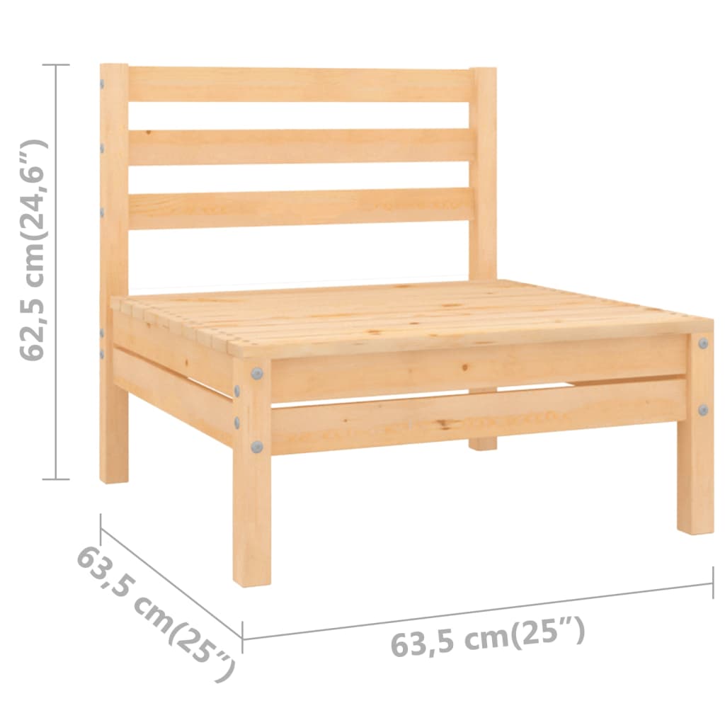 Garden Middle Sofas 2 pcs Solid Pinewood