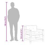 Garden Middle Sofas 2 pcs Solid Pinewood